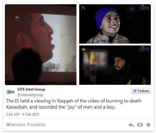 Jordanian pilot burned to death on big screen tv